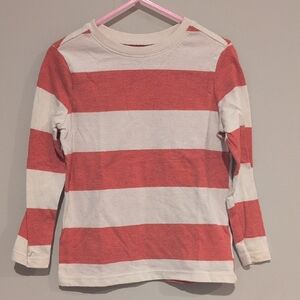 Old Navy Long Sleeve Tee With Orange And Beige Stripes - 4T